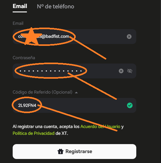 Código de referencia de XT Exchange